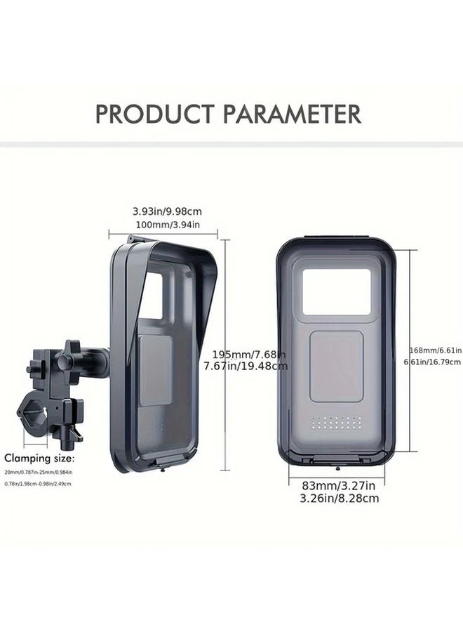 Motorcycle Bicycle Phone Mount Waterproof Anti Fog Single Tube Holder - Image 2